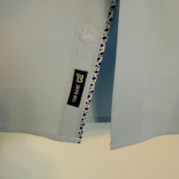 👔 Tom Baine Slim Fit Performance Dress Shirt XXL (18-18.5) – Light Blue - Picture 2 of 5